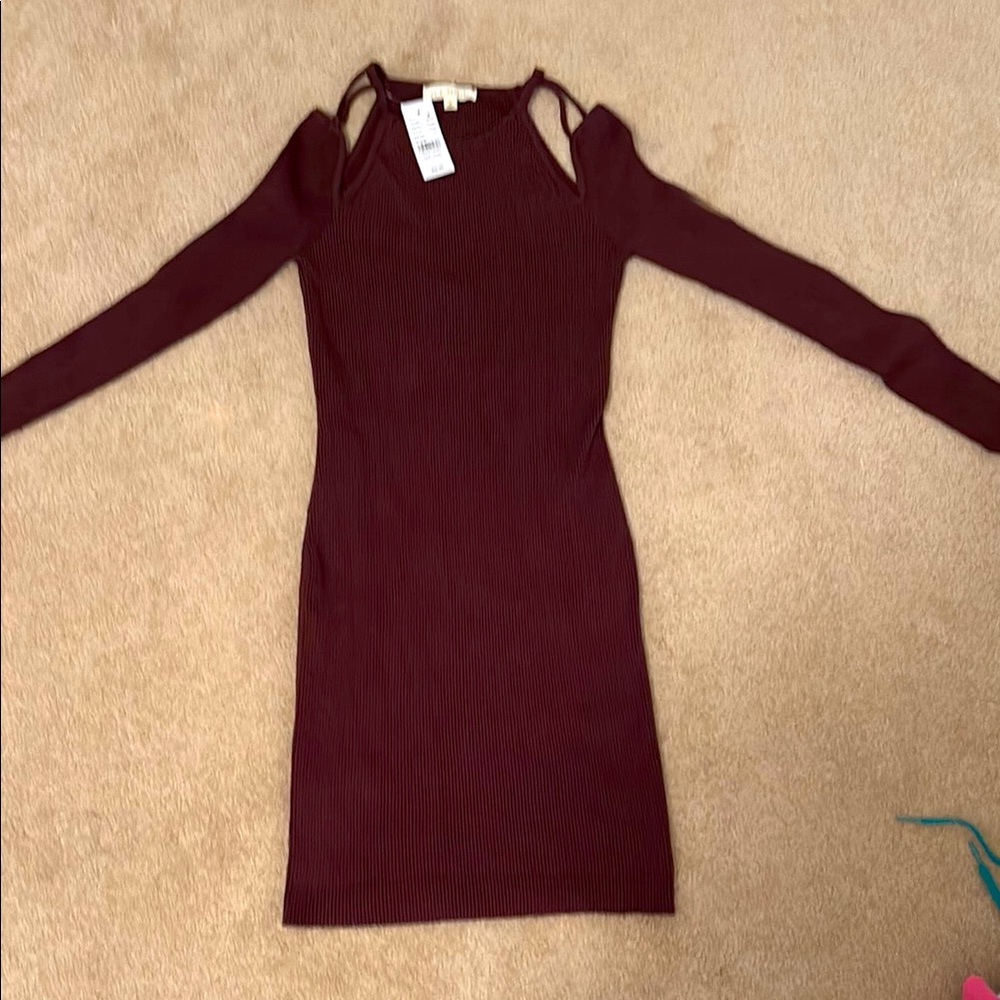 Burgundy Cold Shoulder Dress. Pacsun. Never worn.